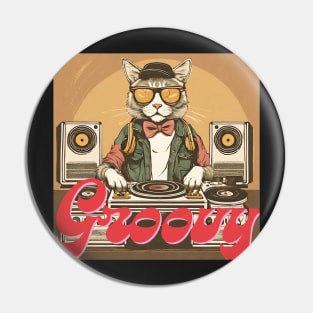 Groovy retro-style DJ chat Pin