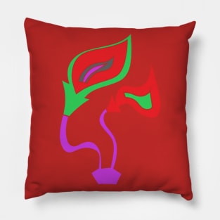 Funky Red Fire Flowers1 Pillow