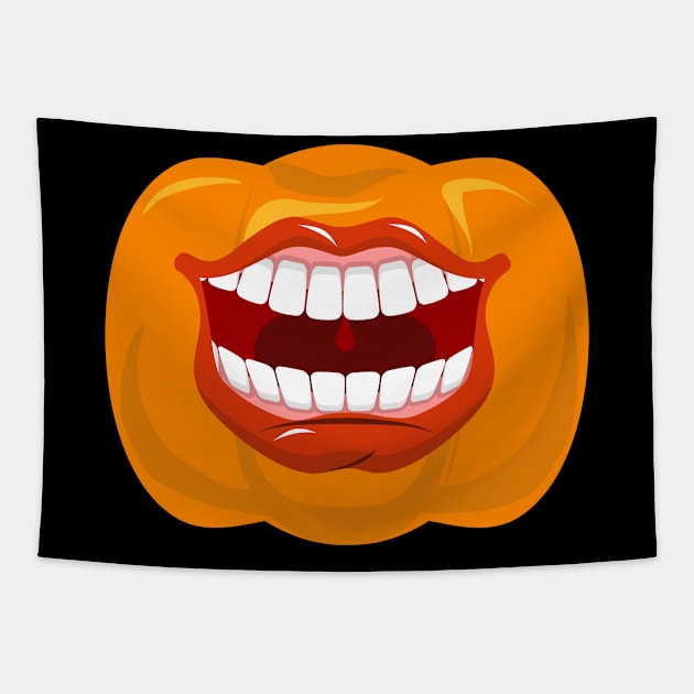 Halloween mouth on pumpkin funny Tapestry by Starlight Tales