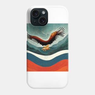 Abstract image of an eagle in flight with a fish in its claws. Phone Case