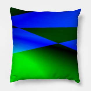 Blue green black abstract art Pillow