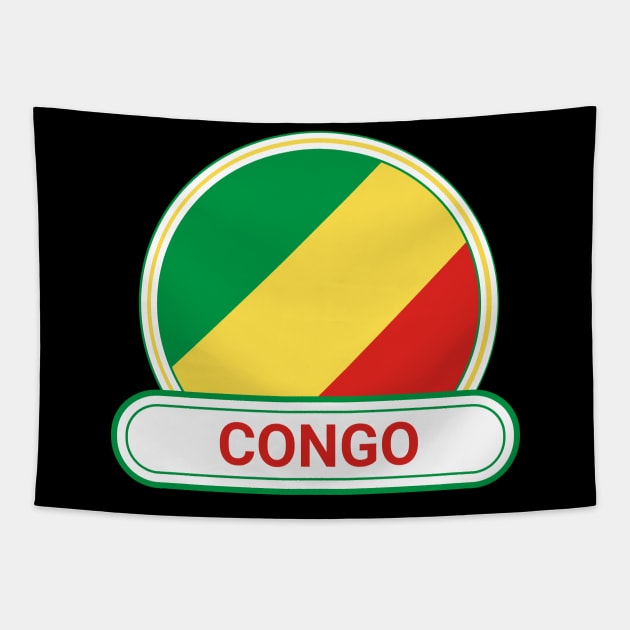 Congo Country Badge - Congo Flag Tapestry by Yesteeyear