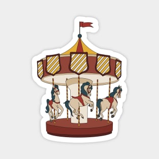 Carnival circus carousel with horses on it. Magnet
