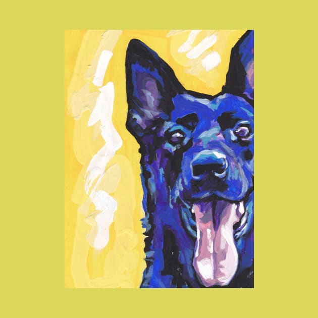 black German Shepherd Dog Bright colorful pop dog art by bentnotbroken11