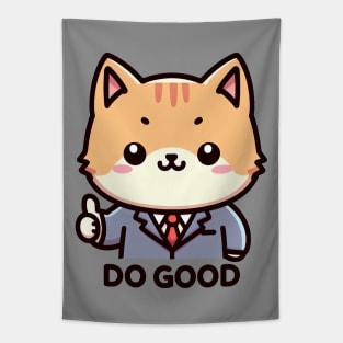 DO GOOD Cat Office Worker Tapestry