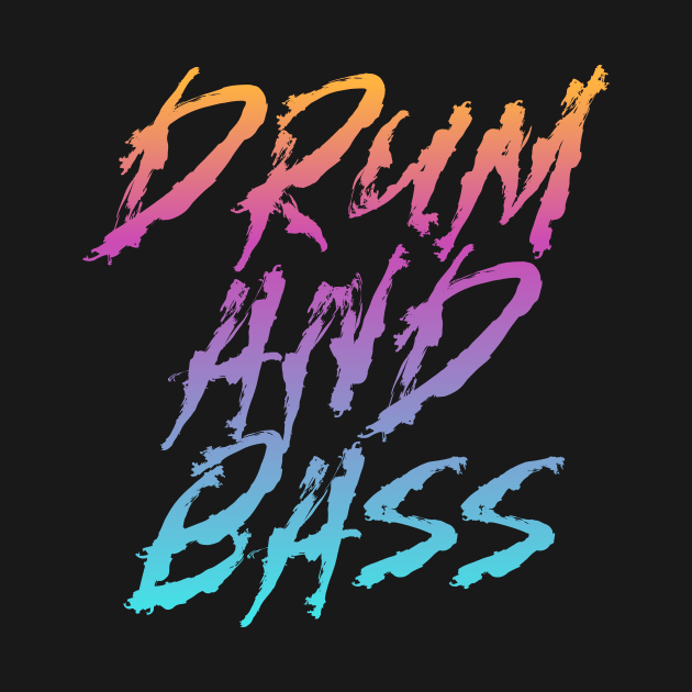 DRUM AND BASS  - Bass Gradient (Orange/pink/blue) by DISCOTHREADZ 