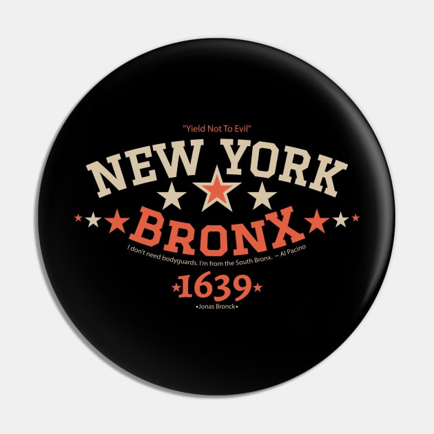 New York Bronx 'Yield to the Evil' Logo Shirt - Urban Streetwear Collection Pin by Boogosh