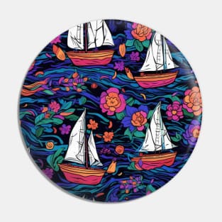 Sailing boats pattern Pin