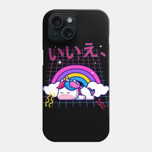 Cute unicorn nope otaku retro kawaii 90s japanese aesthetic Phone Case