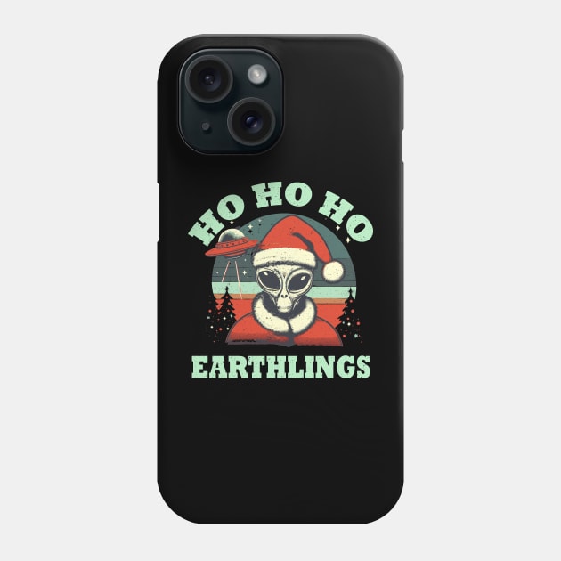 Ho Ho Ho Earthlings Alien Christmas Horror Phone Case by SubtleSplit