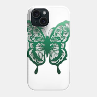 Butterfly Emerald Green Shadow Silhouette Anime Style Collection No. 300 Phone Case