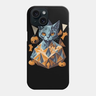 Geometric Halloween Cat Phone Case