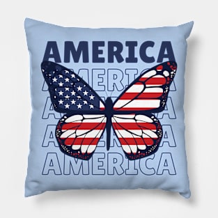 USA American Flag Butterfly // American Pride Pillow