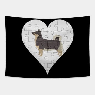 Swedish Vallhund Heart Jigsaw Pieces Design - Gift for Swedish Vallhund Lovers Tapestry