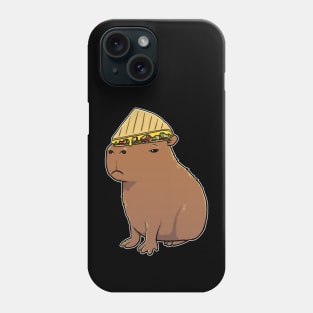 Capybara with a Quesadilla on its head Phone Case