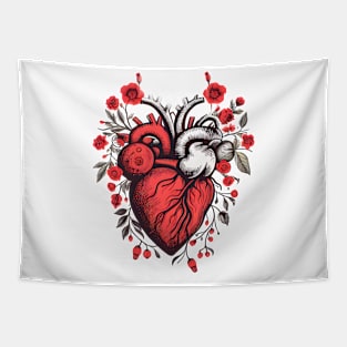 Graphic Printed heart design Tapestry