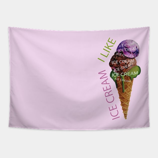 I LIKE ICE CREAM Tapestry by tetiana12.art