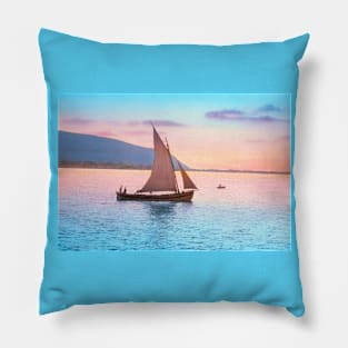 Sailing The Mediterranean Coast 1950s Pillow