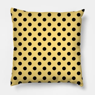 Black Polka Dots Pattern on Beige Background Pillow