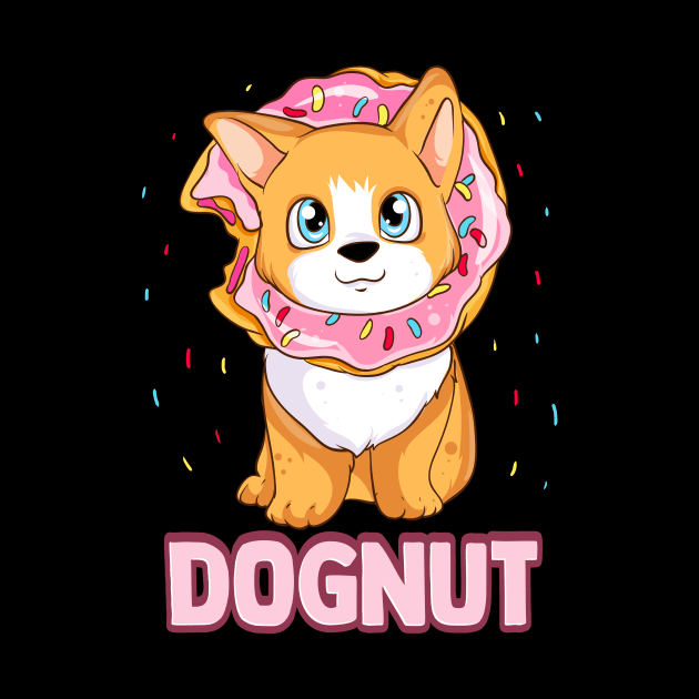 Cute & Funny Dognut Dog Donut Pun Adorable Puppy by theperfectpresents