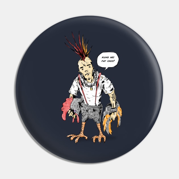 Holy Year of the Punk Rooster Pin by BRed_BT