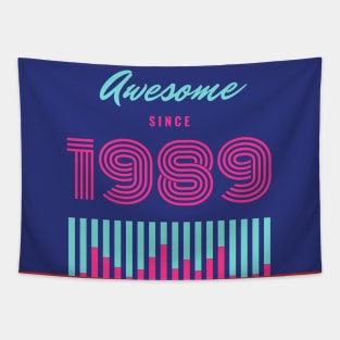 Blue and Pink Retro Birthday Event Tapestry