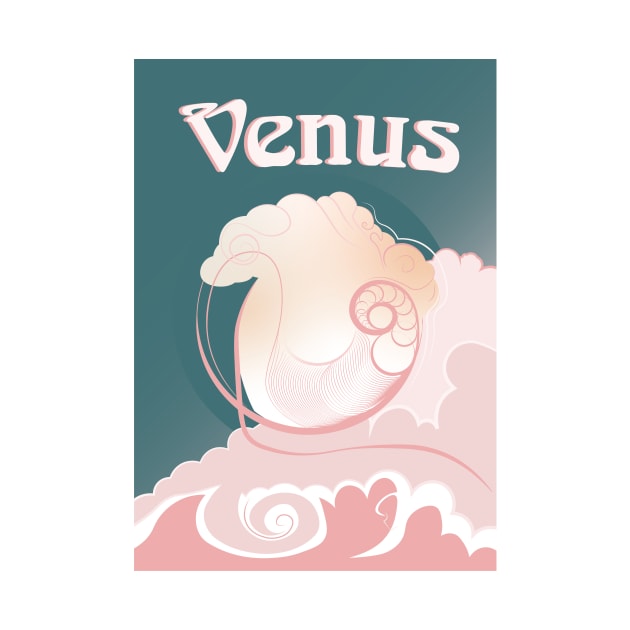 Venus - Art Nouveau Space Travel Poster by Walford-Designs