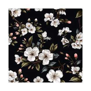 Elegant Vintage Cherry Blossom Pattern Design - Sakura Pattern T-Shirt