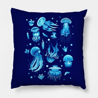 Watercolor Jellyfish Pillow