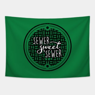 Funny Ninjas NYC Sewer Home Sweet Home Typography Slogan Tapestry