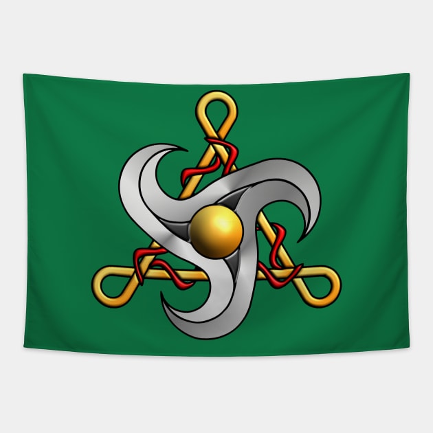 Metallic Celtic triskel Tapestry by valsevent