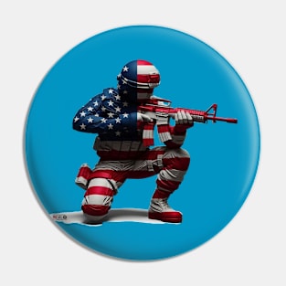 American Military Soldier and USA Flag by focusln Pin