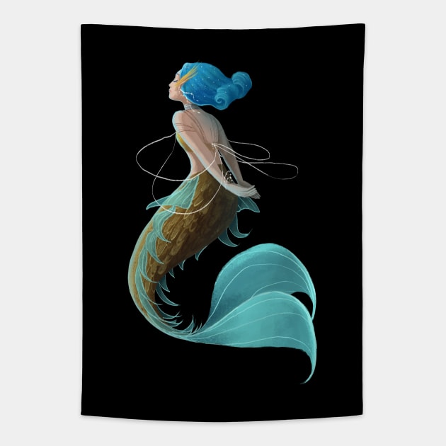 The Golden Mermaid Tapestry by NabiDew
