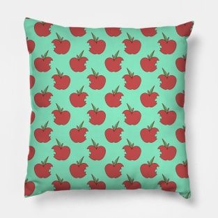 Bitten Apple Blue Green Pattern Pillow