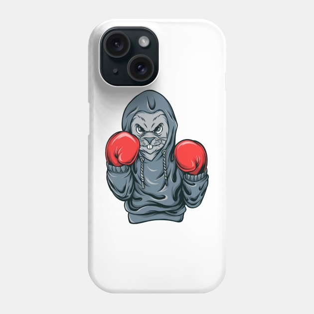 bunny boxing Phone Case by Mako Design 