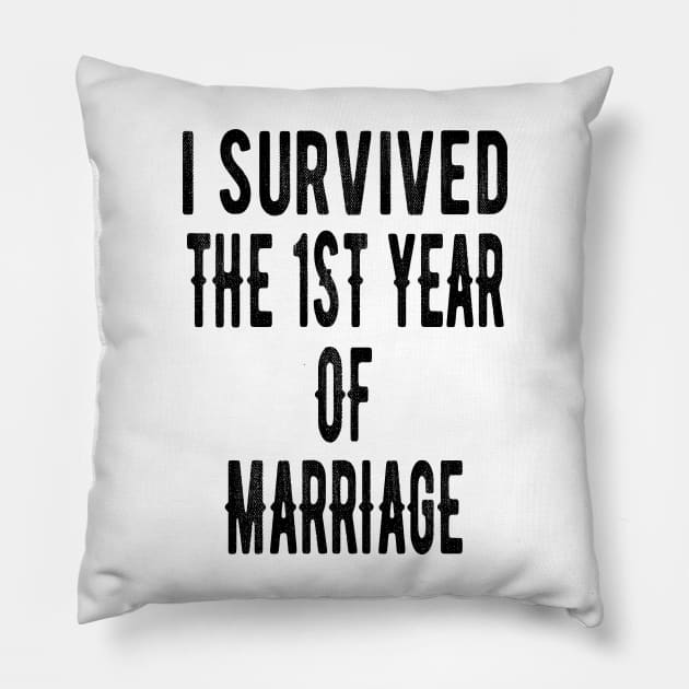 First Anniversary Couples Tees Gift Pillow by OriginalGiftsIdeas
