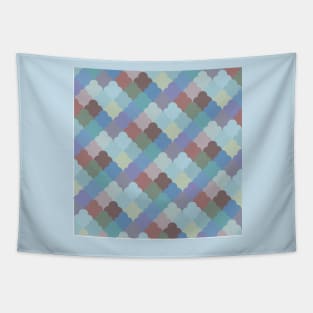 Patchwork Mosaic Scales Pastels Geometric Pattern Tapestry