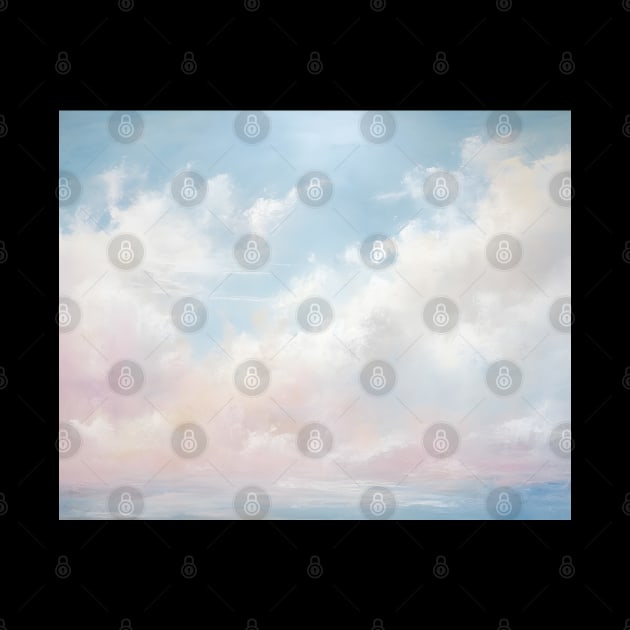 Vintage Clouds in Pink Blue Sky by Trippycollage