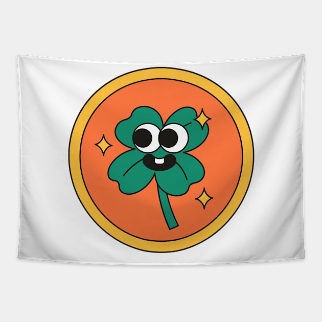 Cartoon Clover Tapestry by FunnyMoonCosmic