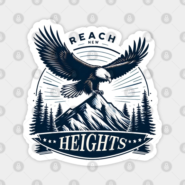 Reach New Heights – Eagle & Mountain Motivational Graphic Magnet by MakerMind8.2