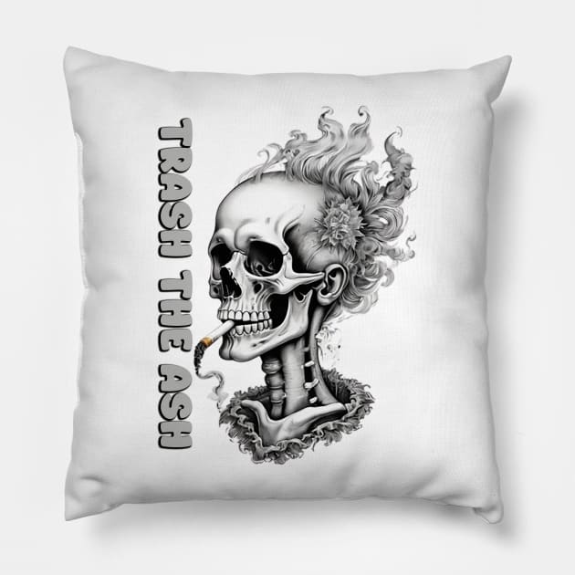 Smoking Skull Pillow by likbatonboot