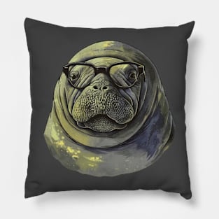 Visionary Manatee: Because Even Sea Cows Need Glasses Pillow