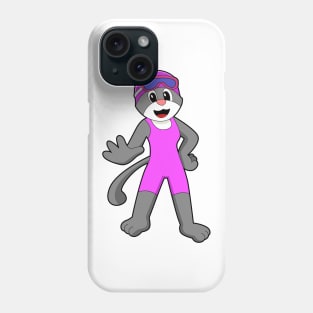 Cat at Swimming with Swimsuit Phone Case