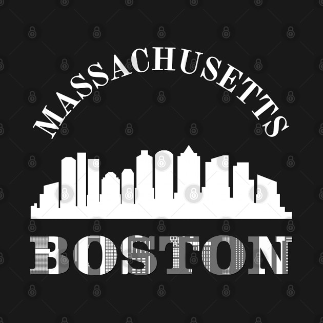 Born and raised Massachusetts Id rather be in Boston MA skyline state trip by BoogieCreates