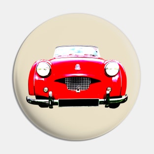 Triumph TR2 1950s British classic car bold red Pin