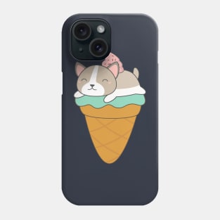 Kawaii cute ice cream dog t-shirt Phone Case