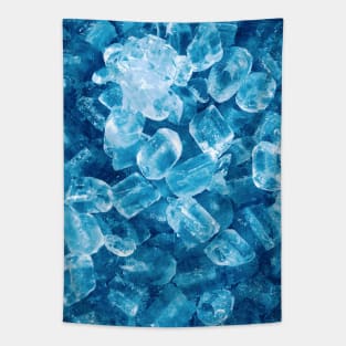 Blue Cold Ice Cubes Pattern Tapestry