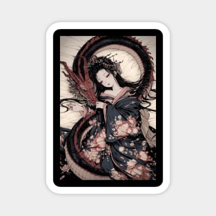 Geisha and Dragon 7902 Magnet