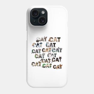CATS CATS CATS - mixed cat breed oil painting word art Phone Case