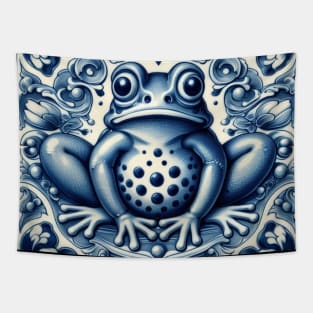 Delft Tile With Dotted Frog No.4 Tapestry